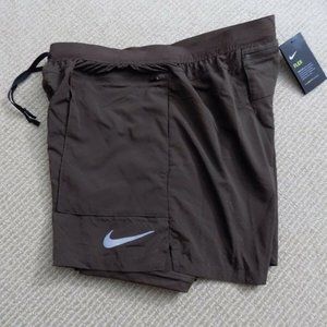 Nike Mens Phenom Running Shorts Brown MEDIUM 5 inc